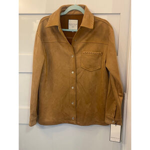 NWT Bagatelle Faux Suede Shirt Jacket Women’s Small Tan Western Shacket